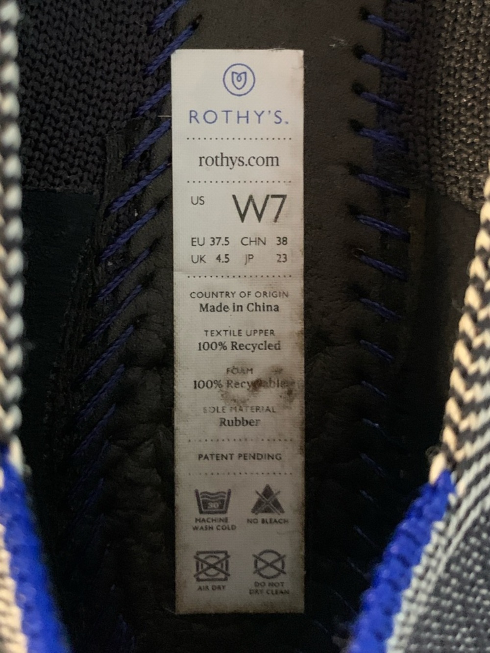 Rothy’s The Flat Gray Birdseye Ballet Flat Size 7 - Picture 6 of 6
